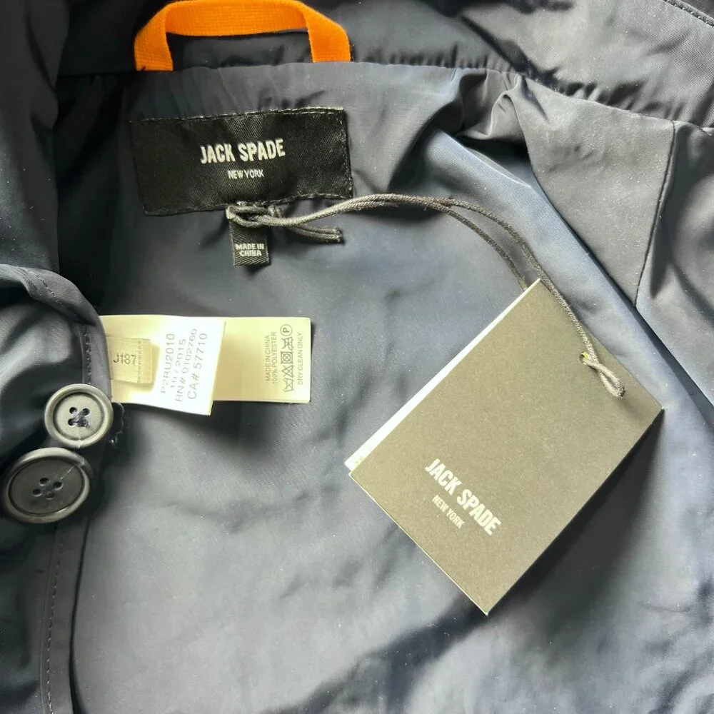 NWT JACK SPADE New York Navy Blue Packable Trench Coat‎ XL